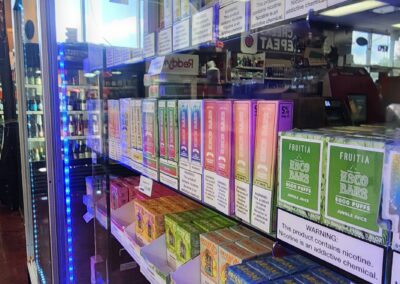 a display of various boxes of cigarettes